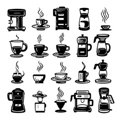 kitchen set illustration, utensils silhouette, kitchen, vector, food, coffee, set, icons, silhouette, cooking, illustration, symbol, cup, pot, pan, sign, drink, cook, restaurant, kettle, design, 