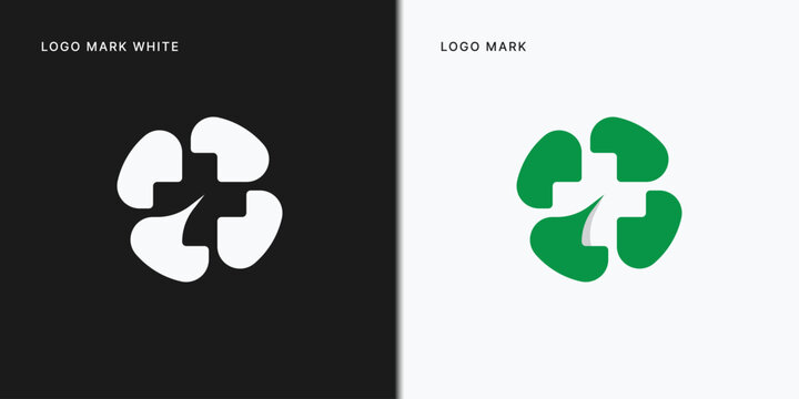 Healthcare Medical Logo With clover Template In Vector Icon Illustration Design.