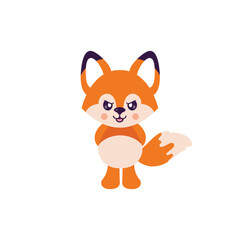 cartoon angry fox illustration vector