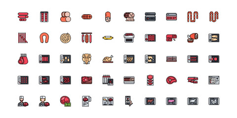 meat icon set