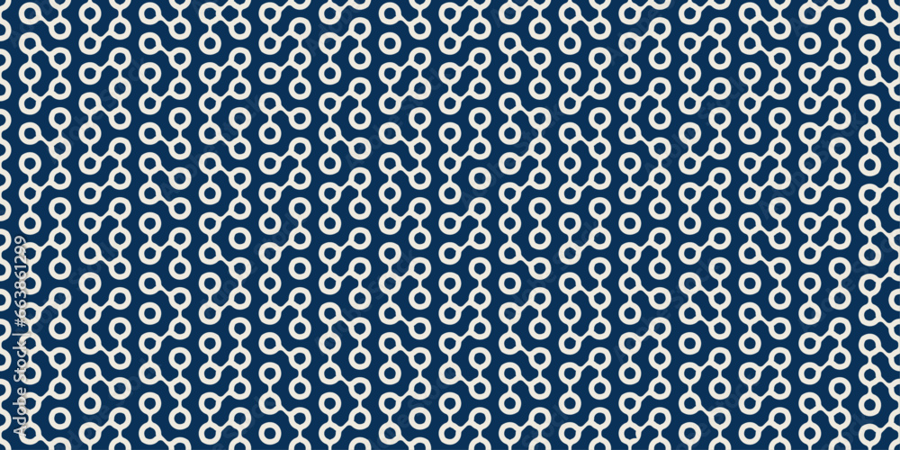 Poster Primitive points. A pattern of a grid of dots connected to each other. Vector print for surface application, can be seamless. Seamless connected dots.