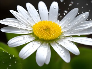 daisy flower with drops