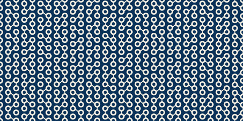 Primitive points. A pattern of a grid of dots connected to each other. Vector print for surface application, can be seamless. Seamless connected dots.