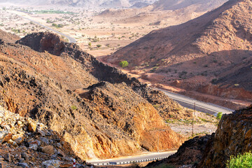 Modern highway in the mountains of Oman