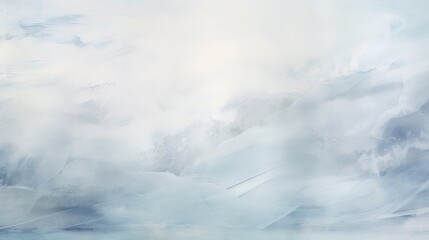 Foggy Mountain Landscape - A serene and artistic view of snow-covered mountains - obrazy, fototapety, plakaty