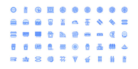 fast food icon set