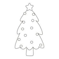 Vector Christmas Tree coloring pages For kids