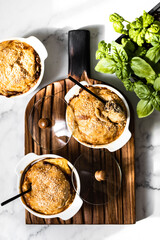 Fish pies, mini pies, cocotte pies, portioned pies