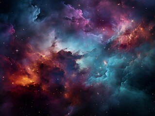 Naklejka premium Beautiful space and nebula wallpaper generative ai