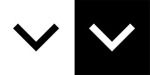 chevron-bottom icon. Black icon. Black line icon. Business icon.