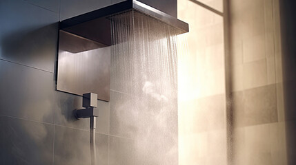  Close-Up of Flowing Shower.