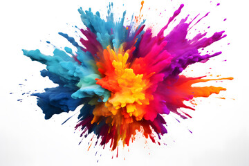 Fototapeta na wymiar Colorful powder explosion isolated on white background