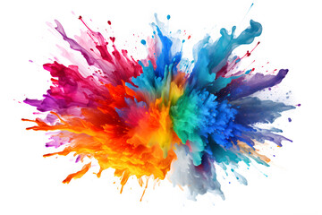 Colorful powder explosion isolated on white background