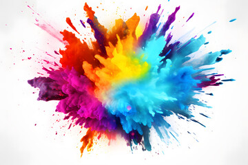 Fototapeta premium Colorful powder explosion isolated on white background