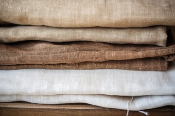 Natural fabrics from organic flax and cotton - obrazy, fototapety, plakaty