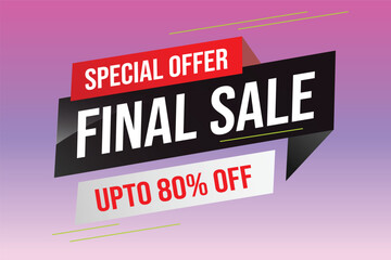 Special offer final sale tag. Banner design template for marketing. Special offer promotion or retail. background banner modern graphic design for store shop, online store, website, landing page	