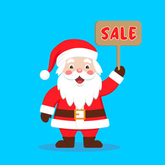 Cute Santa Claus. Color vector illustration in cartoon flat style.