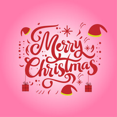 Merry Christmas lettering creative vector art