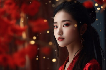 Fototapeta premium beautiful chinese woman