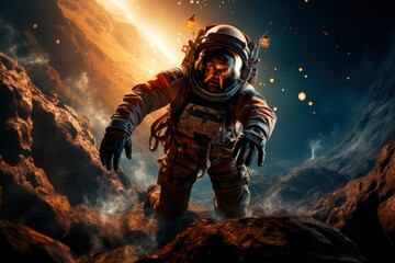 Witness an astronaut on precipice of the unknown, as they step onto the uncharted surface of an...