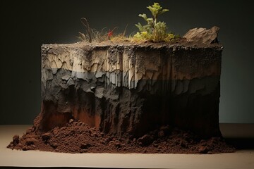 Layers of soil. Generative AI - obrazy, fototapety, plakaty