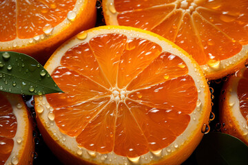 Capture the zest of life with this close-up of juicy orange slices amidst lively splashes
