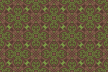 Spanish tile pattern vector seamless with floral ornaments. Portuguese azulejos ceramic, mexican talavera, italian sicily majolica design. Texture for kitchen wallpaper or bathroom flooring.