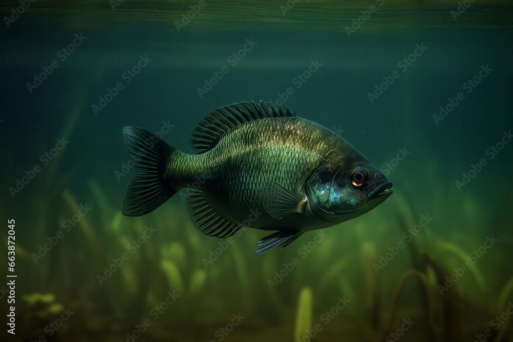 Wall mural Bluegill Fish created with Generative AI Technology, ai, generative