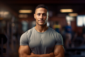 Obraz premium personal trainer at the gym. generative ai