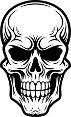 Human Skull Cartoon Illustration