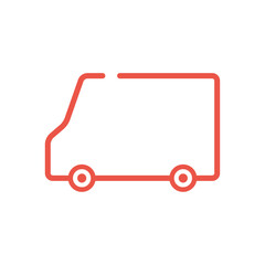 シンプルなミニバンタイプの車のアイコン - 自動車･宅配･送料のイメージ素材
