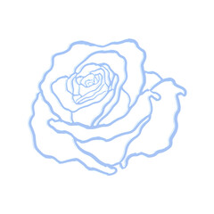 Abstract Blue Rose Chrome Shape