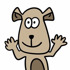 cartoon illustration of dog animal character
