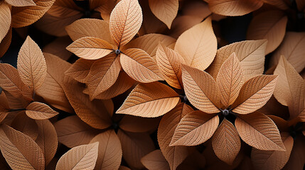 Brown plant leaves in autumn season.generative ai
