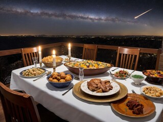 Fototapeta premium A Table With Food