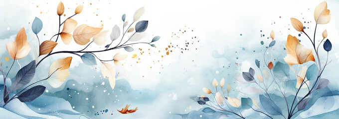 winter abstract watercolor background
