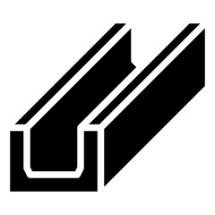 channel steel filled outline icon,linear,outline,graphic,illustration