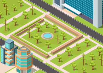 isometric park at the city