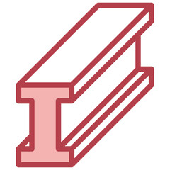 i beam filled outline icon,linear,outline,graphic,illustration