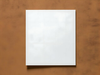 Thin paper blank white mock-up on a brown background. High-resolution