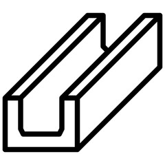channel steel filled outline icon,linear,outline,graphic,illustration