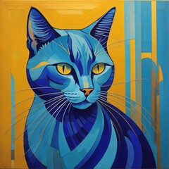 Blue cat. generative ai