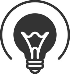 Light bulb icon vector. Llightbulb idea logo concept. Lamp electricity icons web design element. Led lights isolated silhouette.