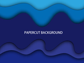 Colorful papercut wave background design concept