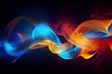 Abstract light painting with vivid swirling colors.