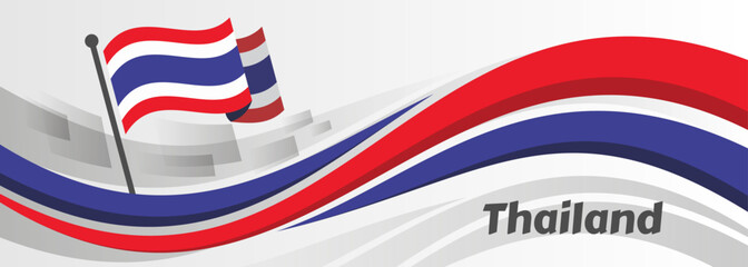 Flag of Thailand. Thai Flag. Vector Flag Background. Stock Illustration