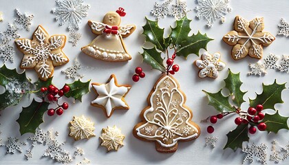 Fototapeta premium クリスマスイメージのかわいいアイシングクッキー
