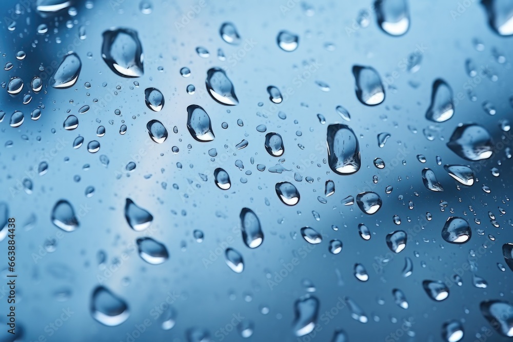 Poster a close-up image capturing the beauty of water droplets on a window. perfect for illustrating concep