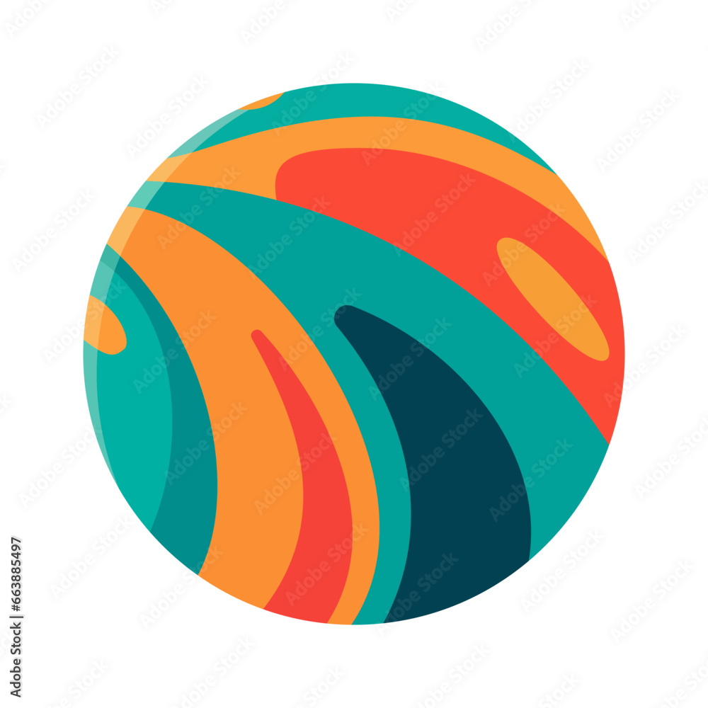 Wall mural ball isolated on white background. abstract colorful circle.