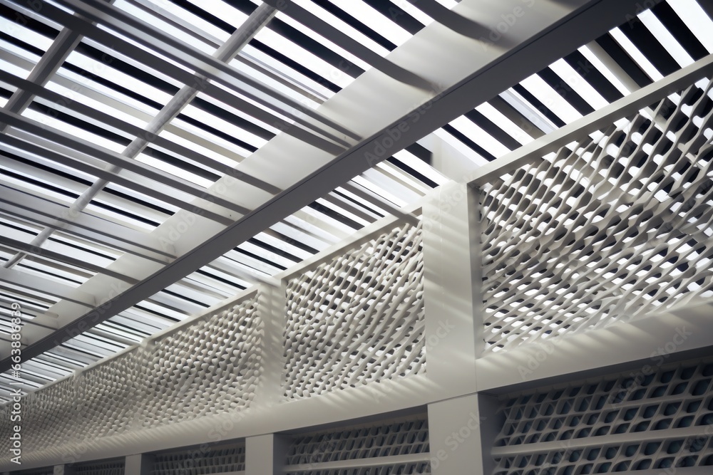 Aufkleber A picture of the lattice pattern on the ceiling of a building. This image can be used to showcase architectural details or as a background for design projects